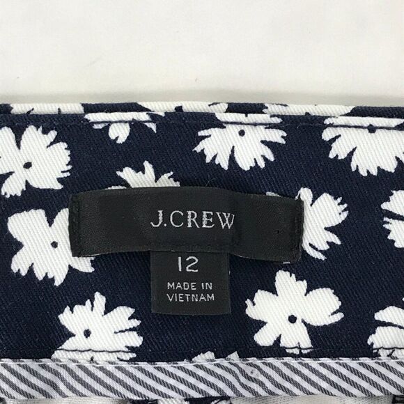 J. Crew Floral Remi Pants Women's Size 12 Scattered Daisies Straight Leg Stretch - Picture 10 of 13